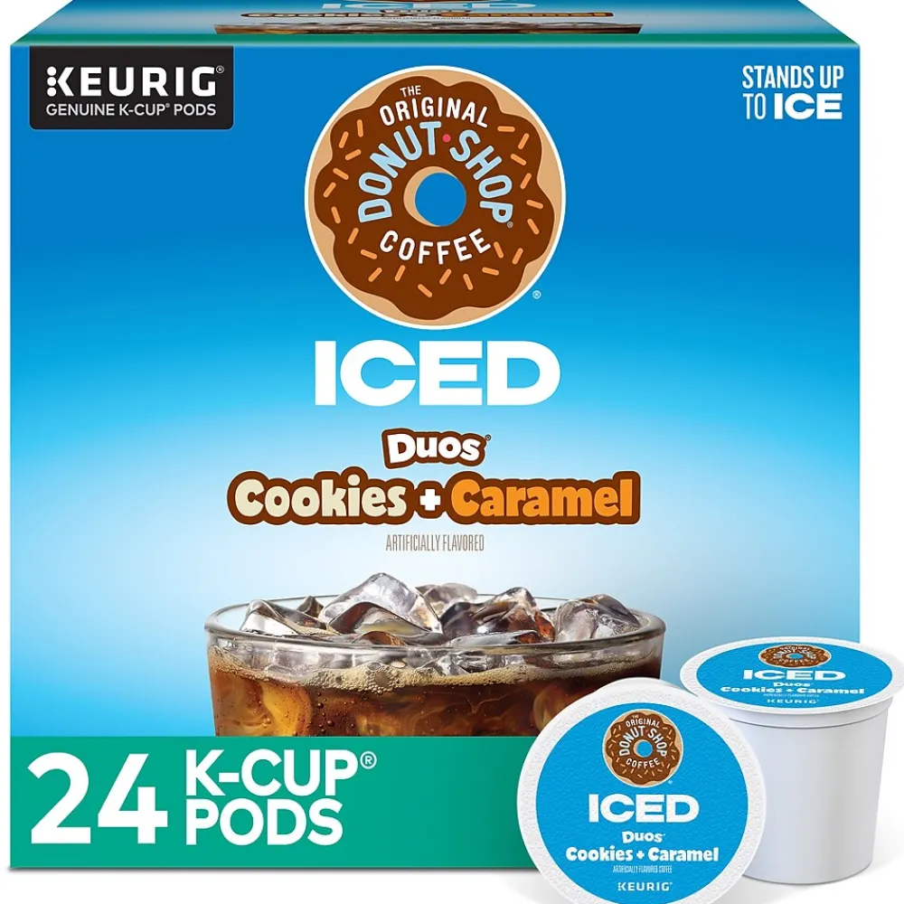 The Original Donut Shop Iced Duos Cookies + Caramel Iced Coffee Keurig® K-Cup® Pods, Medium Roast, 24/Box (5000373021)