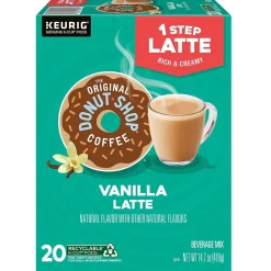 The Original Donut Shop One Step Vanilla Latte Coffee Keurig® K-Cup® Pods, Light Roast, 20/Box (381779)