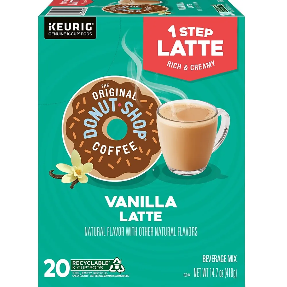 The Original Donut Shop One Step Vanilla Latte Coffee Keurig® K-Cup® Pods, Light Roast, 20/Box (381779)