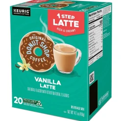 The Original Donut Shop One Step Vanilla Latte Coffee Keurig® K-Cup® Pods, Light Roast, 20/Box (381779)
