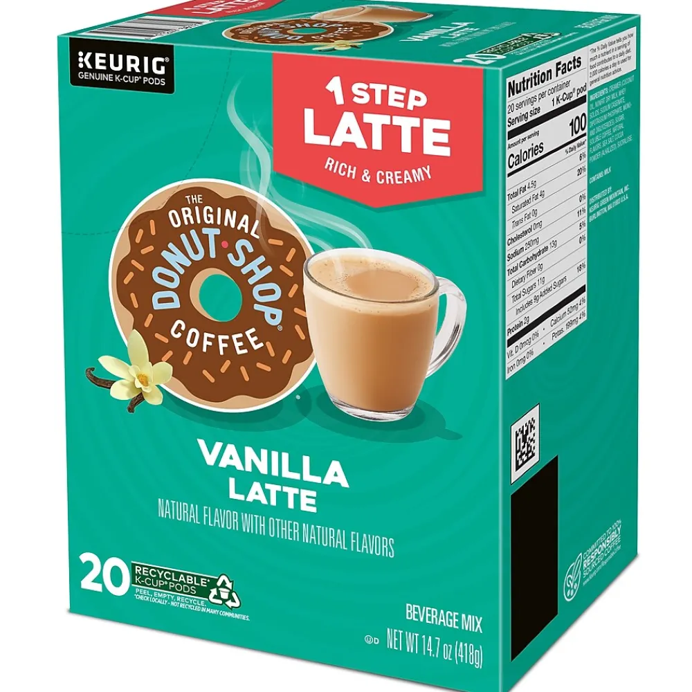 The Original Donut Shop One Step Vanilla Latte Coffee Keurig® K-Cup® Pods, Light Roast, 20/Box (381779)