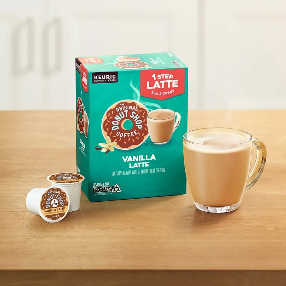 The Original Donut Shop One Step Vanilla Latte Coffee Keurig® K-Cup® Pods, Light Roast, 20/Box (381779)