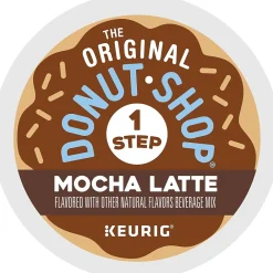 The Original Donut Shop One-Step Mocha Latte Coffee, Keurig K-Cup Pod, Dark Roast, 20/Box, 4 Boxes/Carton (381793CT)