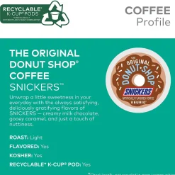 The Original Donut Shop Snickers Coffee, Light Roast, 0.33 oz. Keurig® K-Cup® Pods, 24/Box (5000367239)