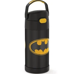 Thermos FUNtainer Batman Stainless Steel Vacuum Insulated Water Bottle, 12 oz., black (THRF4100BM6)