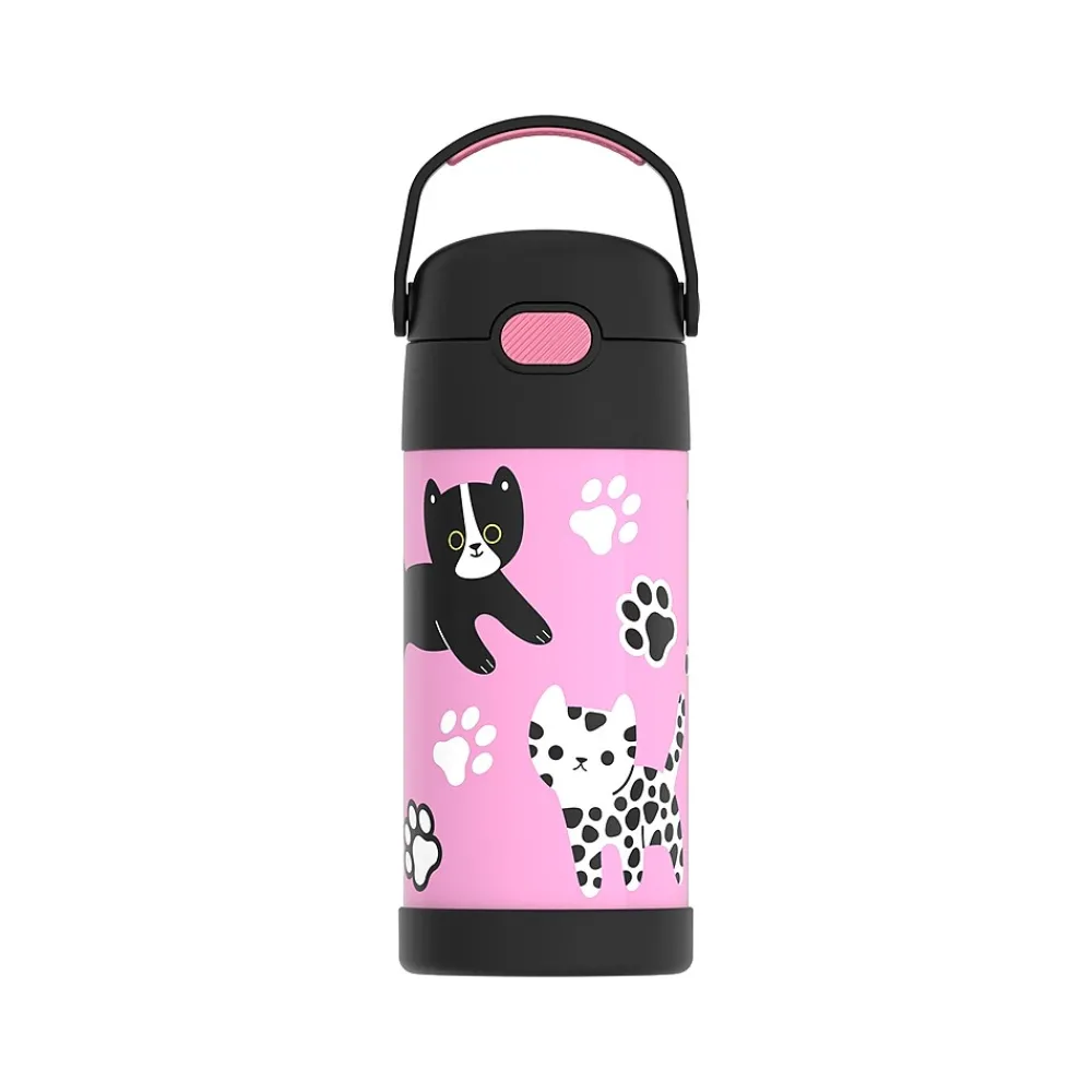 Thermos FUNtainer Pokemon/Kitties/Purple Stainless Steel Vacuum-Insulated Water Bottle, Assorted Colors, 12 oz. (F4104AST6)