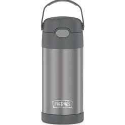Thermos FUNtainer Stainless Steel Vacuum Insulated Water Bottle, 12 oz., Gray (THRF4100CH6)