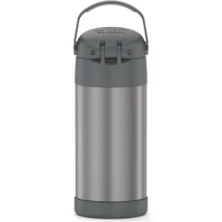 Thermos FUNtainer Stainless Steel Vacuum Insulated Water Bottle, 12 oz., Gray (THRF4100CH6)