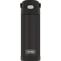 Thermos FUNtainer Stainless Steel Vacuum Insulated Water Bottle, 16 oz., Black Matte (THRF41101BK6)