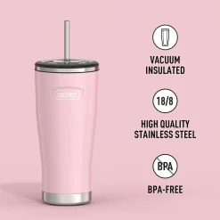 Icon Stainless Steel Vacuum Insulated, 24 oz., Sunset Pink, (THRIS1112SP4)<Thermos Hot