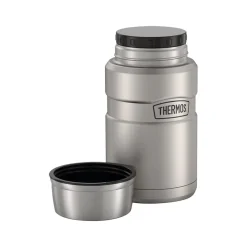 Lunch Totes & Water Bottles|Thermos King Food Jar, Black/Silver, 24 Oz. (SK3020MSDB4)