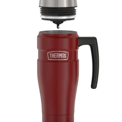 King Stainless Steel Vacuum Insulated Travel Mug, 16 oz., Rustic Red (THRSK1000MR4)<Thermos Online