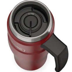 King Stainless Steel Vacuum Insulated Travel Mug, 16 oz., Rustic Red (THRSK1000MR4)<Thermos Online