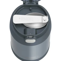 Lunch Totes & Water Bottles|Thermos 16-Ounce FUNtainer Vacuum-Insulated Stainless Steel Food Jar with Folding Spoon, Stone Slate (F31101SL6)