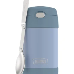 Lunch Totes & Water Bottles|Thermos 16-Ounce FUNtainer Vacuum-Insulated Stainless Steel Food Jar with Folding Spoon, Denim Blue (F31101DB6)
