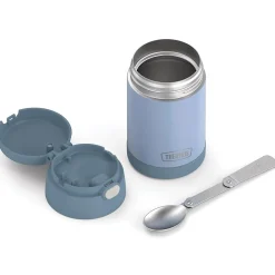 Lunch Totes & Water Bottles|Thermos 16-Ounce FUNtainer Vacuum-Insulated Stainless Steel Food Jar with Folding Spoon, Denim Blue (F31101DB6)
