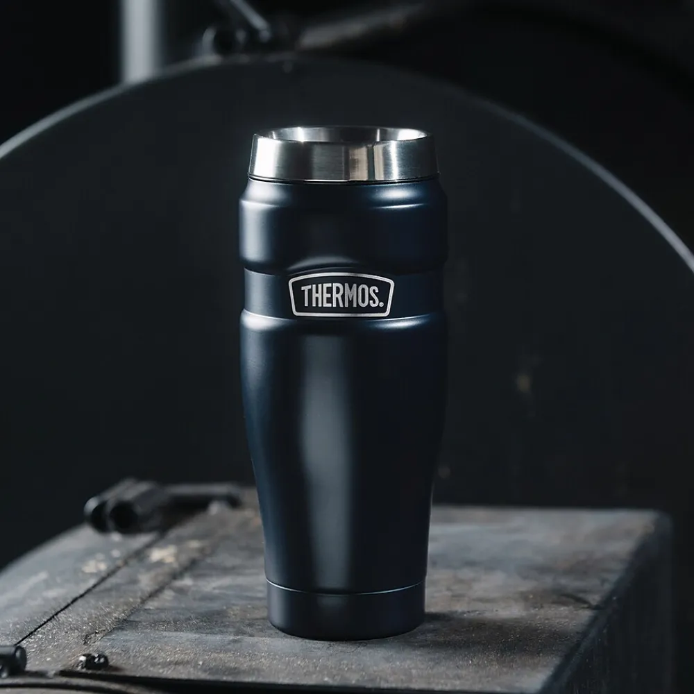 16-Ounce Stainless King Vacuum-Insulated Stainless Steel Travel Tumbler, Midnight Blue (SK1005MDB4)<Thermos Outlet