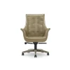 Office Chairs*Thomasville Furniture Brooks Ergonomic Bonded Leather Swivel Executive Chair, Taupe (51493-TP)