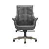 Office Chairs*Thomasville Furniture Brooks Ergonomic Bonded Leather Swivel Executive Chair, Gray (51493-GRY)