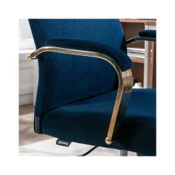 Ergonomic Chairs*Thomasville Furniture Joelle Ergonomic Fabric/Metal Desk Chair, (60068) Blue/Gold