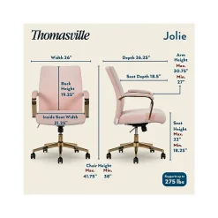 Ergonomic Chairs*Thomasville Furniture Jolie Ergonomic Fabric Swivel Desk Chair, (60068-BLSH) Blush