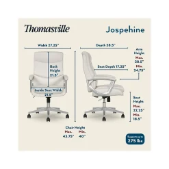 Ergonomic Chairs*Thomasville Furniture Josephine Ergonomic Bonded Leather Swivel Manager Chair, Beige (60071-CRM) Cream