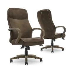 Office Chairs*Thomasville Furniture Lockhart Ergonomic Bonded Leather Swivel Executive Chair, Brown (51494-BRN)