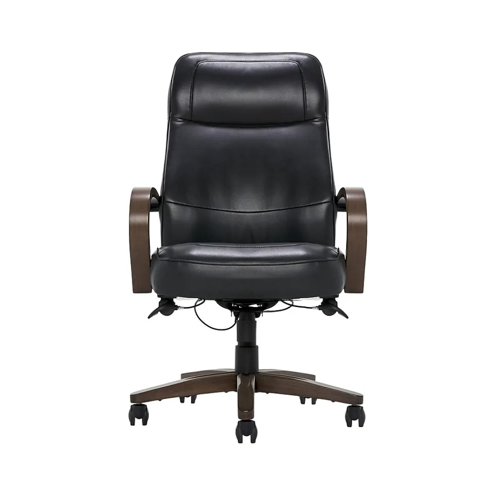 Office Chairs*Thomasville Furniture Lockhart Ergonomic Bonded Leather Swivel Executive Chair, Black (51494-BLK)