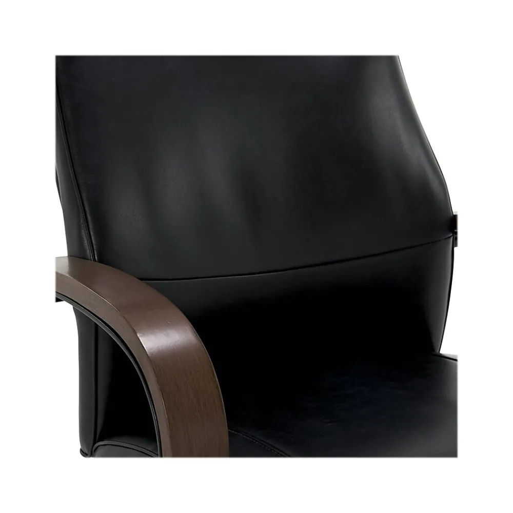 Office Chairs*Thomasville Furniture Lockhart Ergonomic Bonded Leather Swivel Executive Chair, Black (51494-BLK)