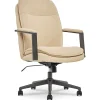 Office Chairs*Thomasville Furniture Upton Ergonomic Bonded Leather Swivel Manager Chair, Cream (51421-CRM)