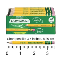 Pencils|Ticonderoga Golf Pre-Sharpened Wooden Pencil, 2.2mm, #2 Medium Lead, 72/Pack (13472)