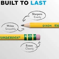 Pencils|Ticonderoga Golf Pre-Sharpened Wooden Pencil, 2.2mm, #2 Medium Lead, 72/Pack (13472)