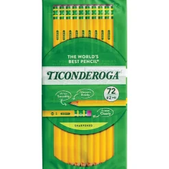 Pencils|Ticonderoga Pre-Sharpened Wooden Pencil, 2.2mm, #2 Soft Lead, 72/Pack (X13972)