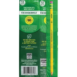 Pencils|Ticonderoga Pre-Sharpened Wooden Pencil, 2.2mm, #2 Soft Lead, 72/Pack (X13972)