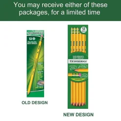 Pencils|Ticonderoga Pre-Sharpened Wooden Pencil, 2.2mm, #2 Soft Lead, Dozen (X13806X)