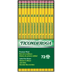 Pencils|Ticonderoga The World's Best Pencil Wooden Pencil, 2.2mm, #2 Soft Lead, 72/Pack (33904)