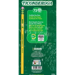 Pencils|Ticonderoga The World's Best Pencil Wooden Pencil, 2.2mm, #2 Soft Lead, 72/Pack (33904)
