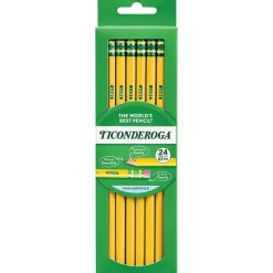 Pencils|Ticonderoga The World's Best Pencil Wooden Pencil, 2.2mm, #2 Soft Lead, 2 Dozen (X13924X)