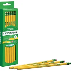 Pencils|Ticonderoga The World's Best Pencil Wooden Pencil, 2.2mm, #2 Soft Lead, 2 Dozen (X13924X)