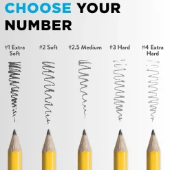 Pencils|Ticonderoga Woodcase Pencil, 2H, No. 4, Yellow Barrel, 12/Pack