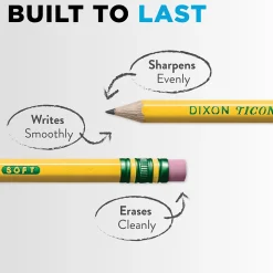 Pencils|Ticonderoga Wooden Pencil, #1 Very Soft Lead, Dozen (13881)