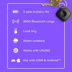 Mate Bluetooth Tracker, Black (RE-60011)<Tile by Life360 Hot