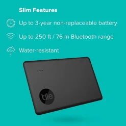 Slim Bluetooth Tracker, Black (RE-41001)<Tile by Life360