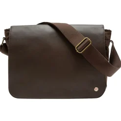 Sheridan Nylon Contemporary Messenger Bag, Dark Brown (TK-4346Z-WN DBR)<Token Outlet