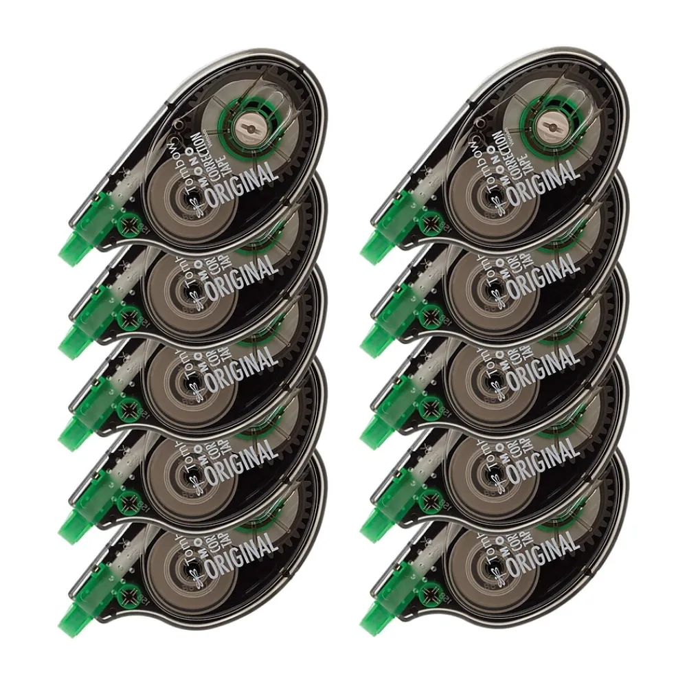 Correction & White-Out|Tombow MONO Original Correction Tape, White, 10/Pack (68720)