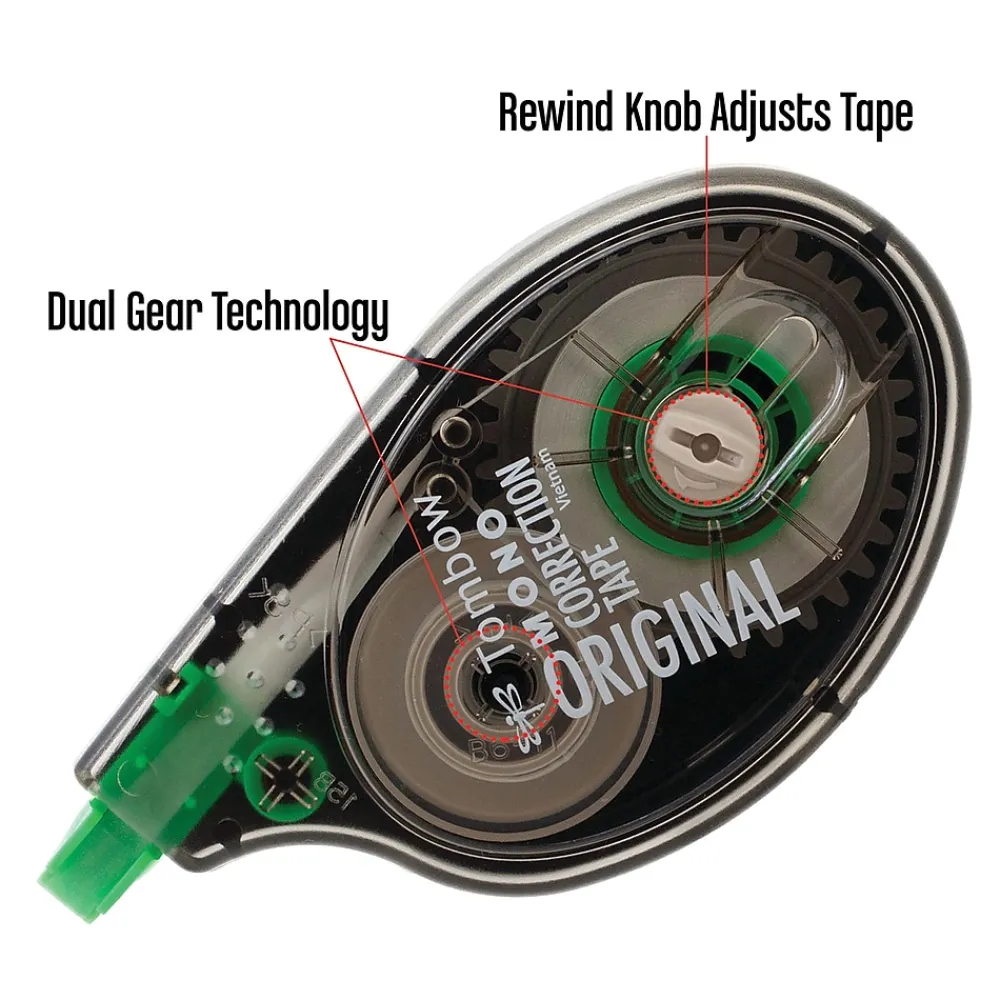 Correction & White-Out|Tombow MONO Original Correction Tape, White, 2/Pack (68627)