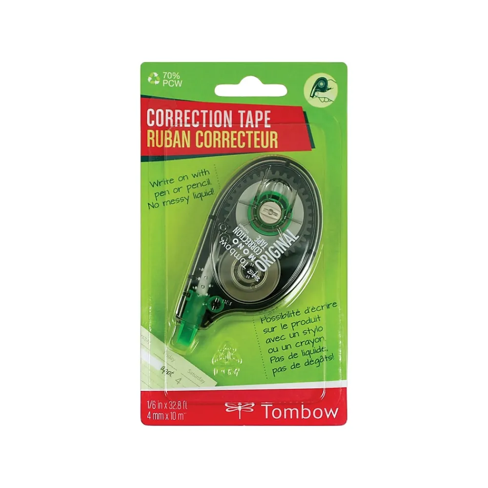 Correction & White-Out|Tombow MONO Original Correction Tape, White (68620)