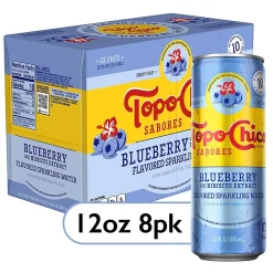 Topo Chico Sabores Blueberry Hibiscus Sparkling Water, 12 oz., 8 Cans/Pack (412570)