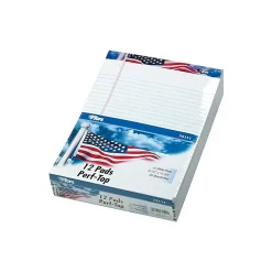 Notepads|TOPS American Pride Notepads, 8.5" x 11.75", Wide, White, 50 Sheets/Pad, 12 Pads/Pack (TOP 75111)