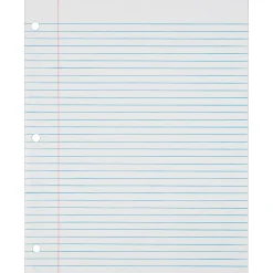 Filler Paper|TOPS College Ruled Filler Paper, 8.5" x 11", 3-Hole Punched, 500 Sheets/Pack (62349)